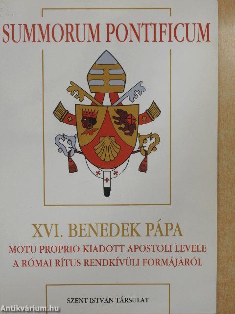 XVI. Benedek pápa motu proprio kiadott apostoli levele a római rítus rendkívüli formájáról