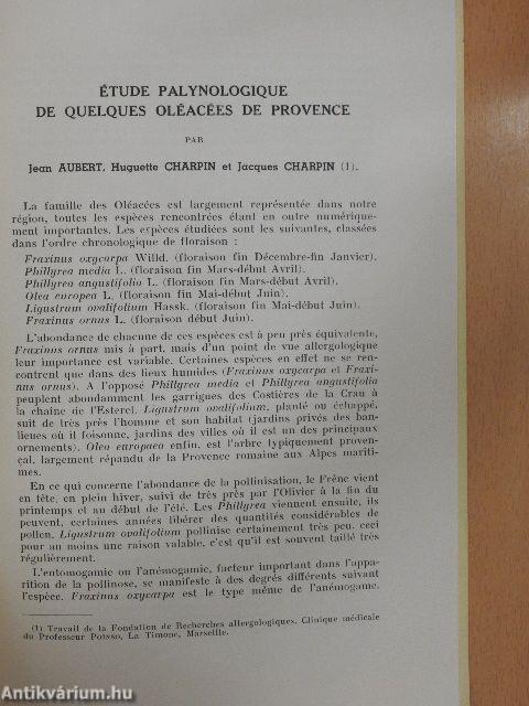 Étude palynologique de quelques oléacées de provence