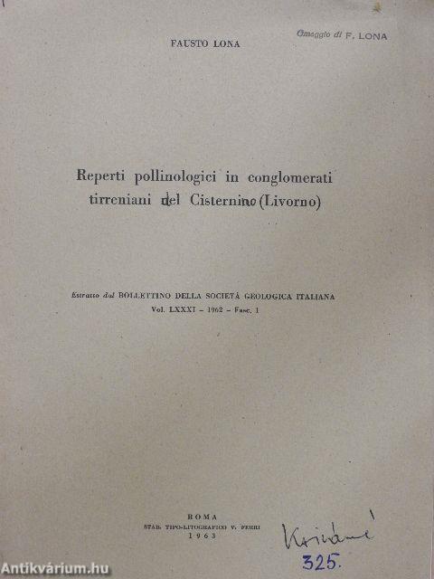 Reperti pollinologici in conglomerati tirreniani del Cisternino (Livorno)