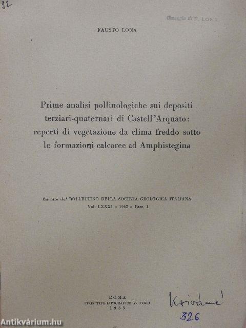 Prime analisi pollinologiche sui depositi terziari-quaternari di Castell'Arquato