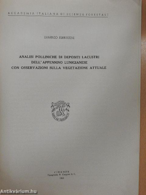 Analisi polliniche di depositi lacustri dell'appennino lunigianese con osservazioni sulla vegetazione attuale