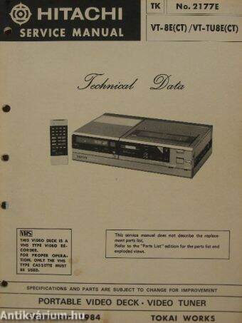 Hitachi Service Manual VT-8E(CT)/VT-TU8E(CT)