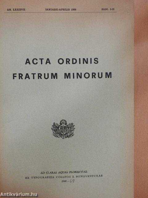 Acta Ordinis Fratrum Minorum 1967/1968