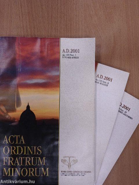 Acta Ordinis Fratrum Minorum Ianuarii-Decembris 2001 I-III.