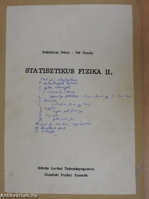 Statisztikus fizika II.