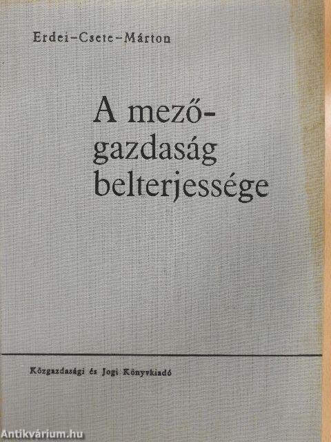 A mezőgazdaság belterjessége