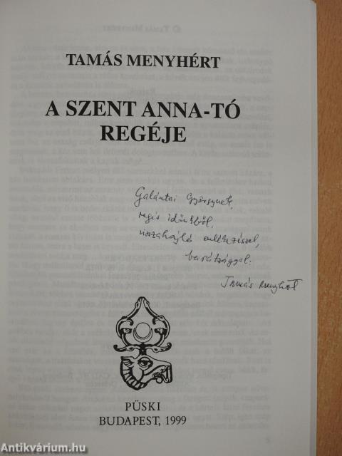 A Szent Anna-tó regéje (dedikált példány)