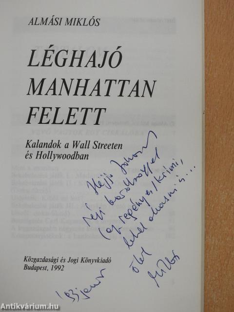 Léghajó Manhattan felett (dedikált példány)