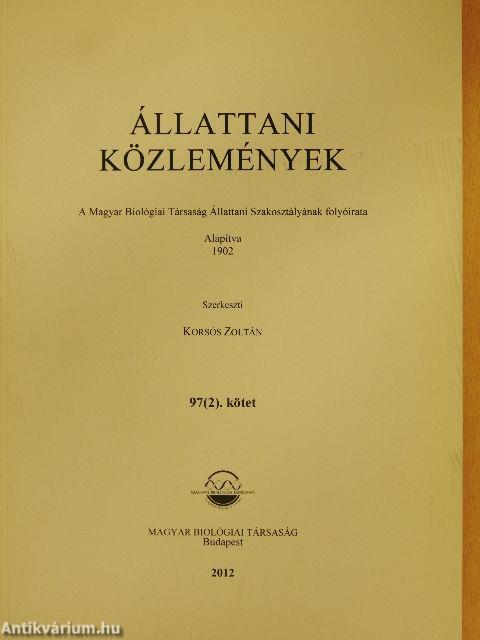 Állattani Közlemények 97/2.