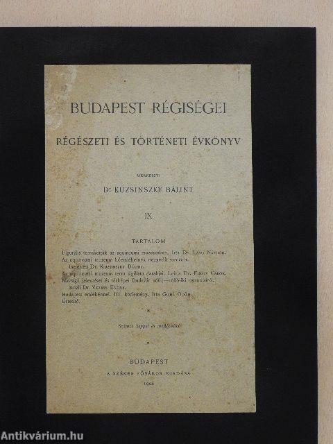 Budapest régiségei IX.