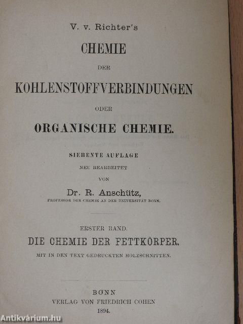 Chemie der Kohlenstoffverbindungen I-II.