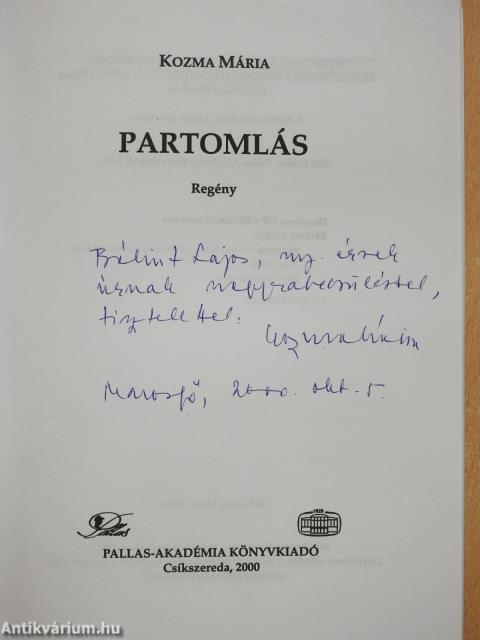 Partomlás (dedikált példány)