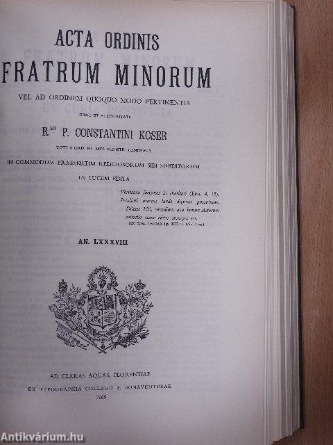 Acta Ordinis Fratrum Minorum 1967/1968