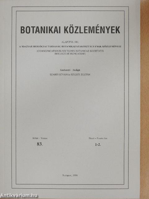 Botanikai közlemények 1998/1-2.