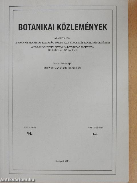 Botanikai közlemények 2008/1-2.