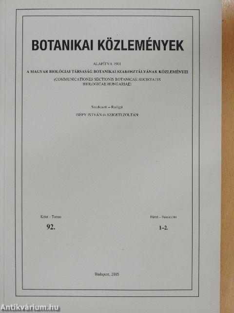 Botanikai közlemények 2005/1-2.