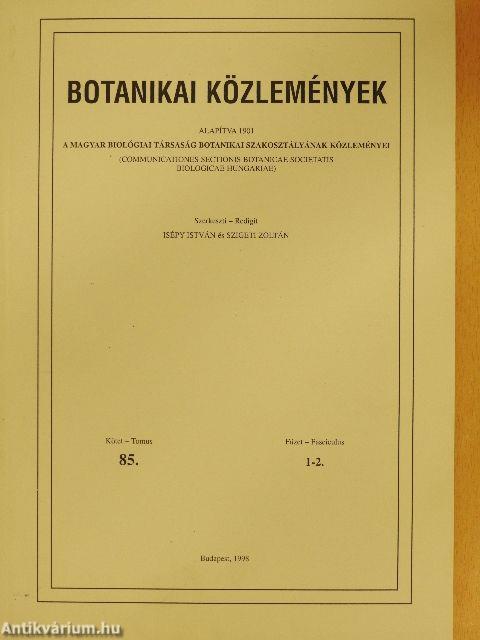 Botanikai közlemények 1999/1-2.