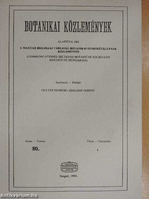 Botanikai közlemények 1993/1-2.