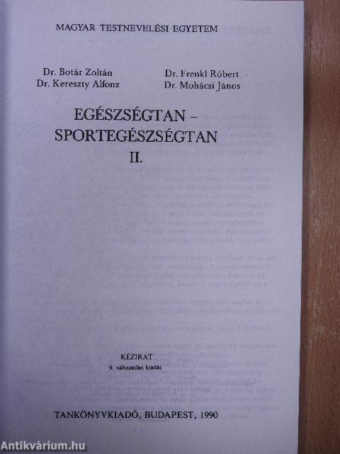 Egészségtan - sportegészségtan II.