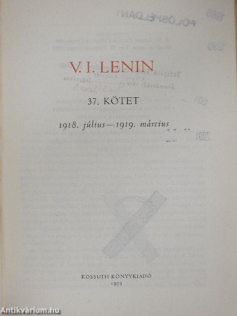 V. I. Lenin összes művei 37.