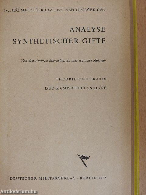 Analyse Synthetischer Gifte