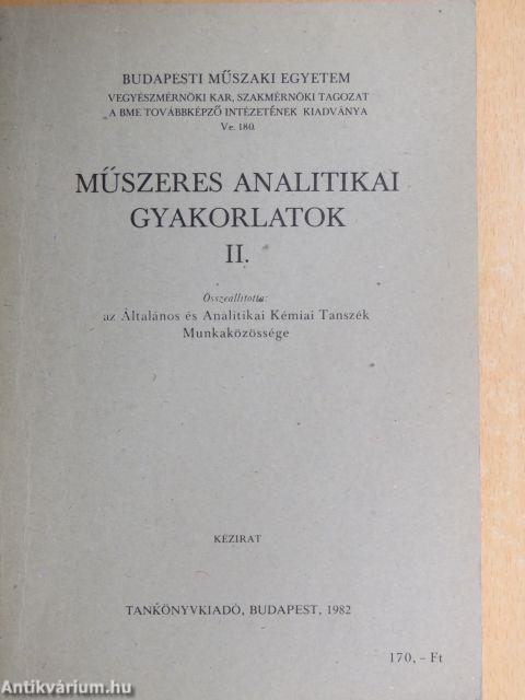 Műszeres analitikai gyakorlatok II.