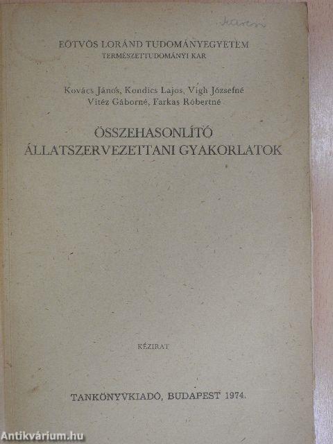 Összehasonlító állatszervezettani gyakorlatok