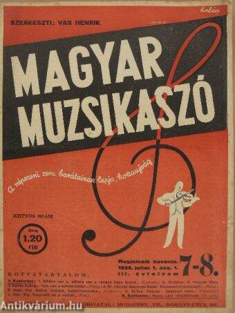 Magyar muzsikaszó 1934. július 1. - augusztus 1.