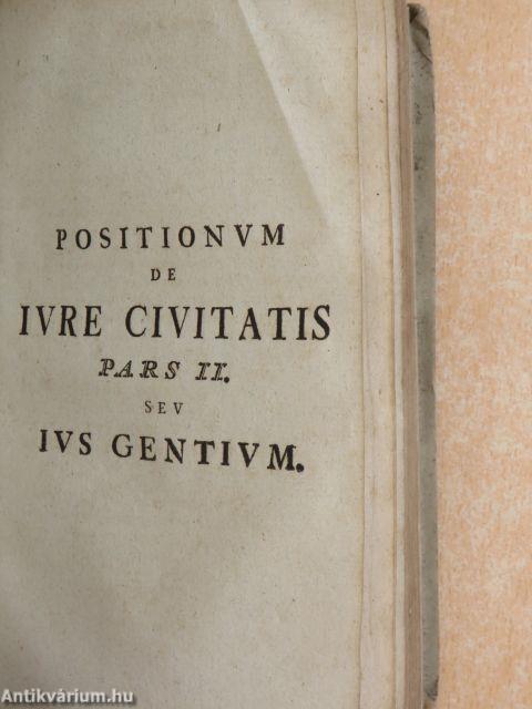 Positiones de Iure civitatis, in usum academiarum Hungariae I-II. (rossz állapotú)