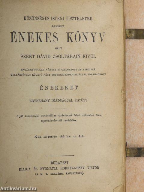 Közönséges isteni tiszteletre rendelt énekes könyv (rossz állapotú)