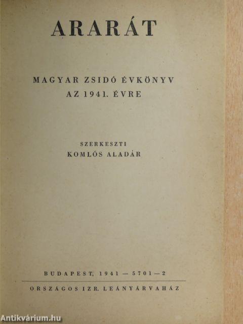 Ararát - Magyar zsidó évkönyv az 1941. évre