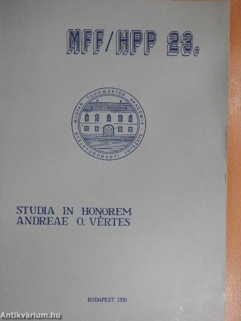 Studia in honorem Andreae O. Vértes