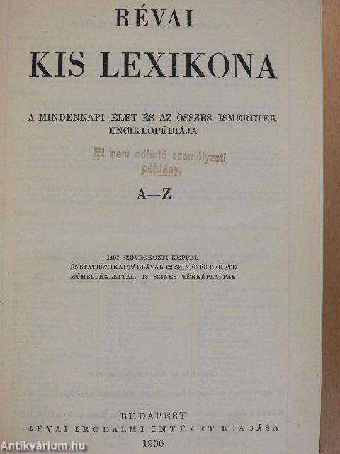 Révai kis lexikona A-Z