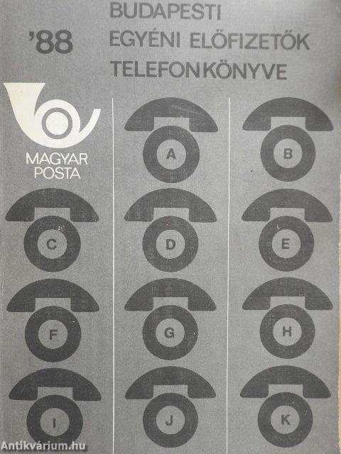 Budapesti egyéni előfizetők telefonkönyve 1988. I-II. 