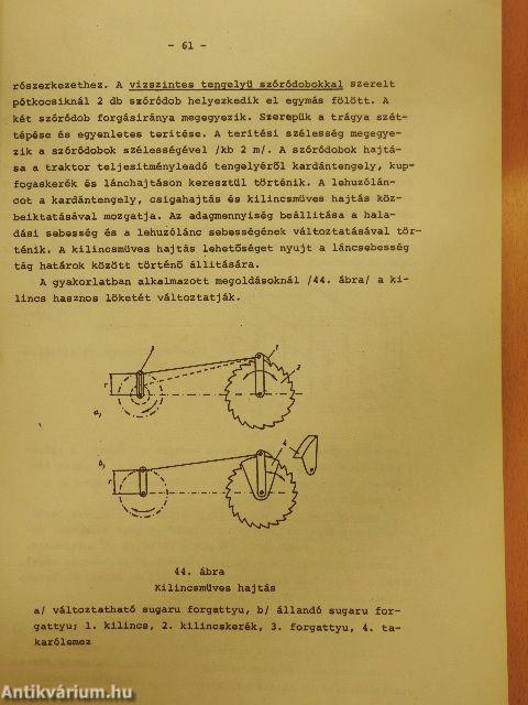 Mezőgazdasági géptan II.