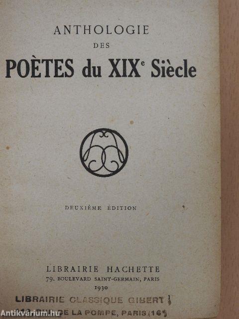 Anthologie des poétes du XIXe Siécle