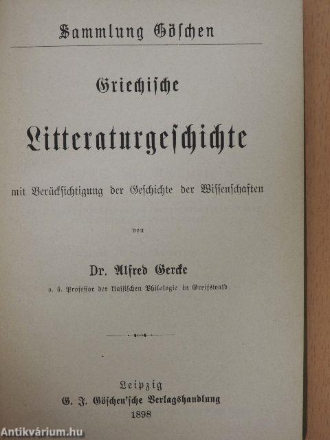 Griechische Litteraturgeschichte (gótbetűs)