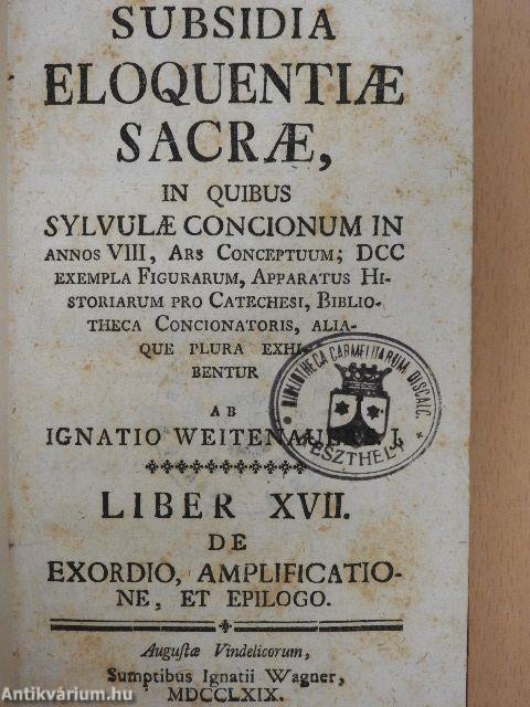 Subsidia eloquentiae sacrae XVII.