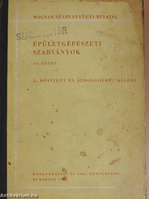 Épületgépészeti szabványok III.