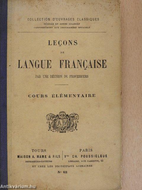 Lecons de langue francaise