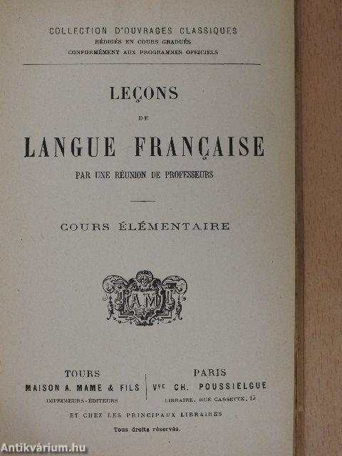 Lecons de langue francaise