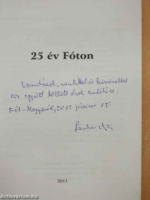 25 év Fóton (dedikált példány)