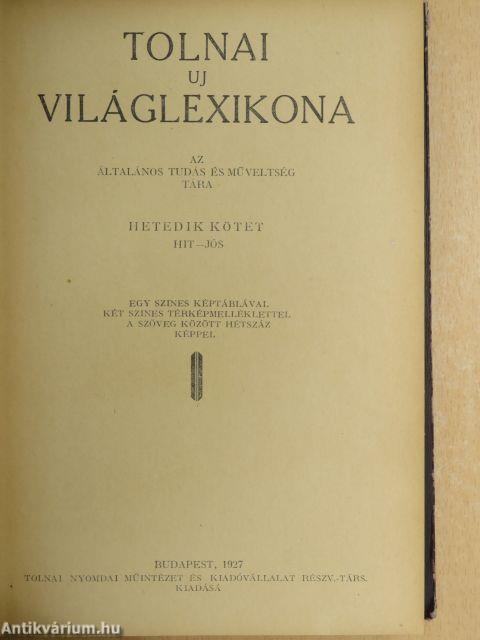 Tolnai uj világlexikona VII. (töredék)