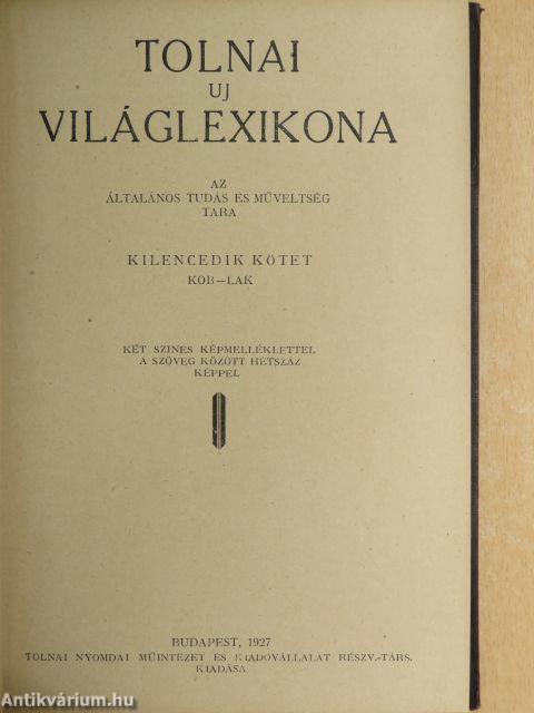 Tolnai uj világlexikona IX. (töredék)
