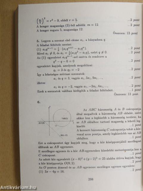 Válogatott érettségi-felvételi feladatok matematikából