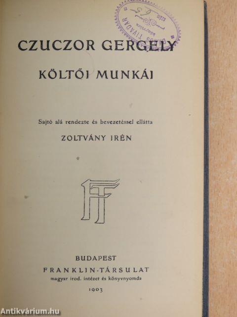 Czuczor Gergely költői munkái