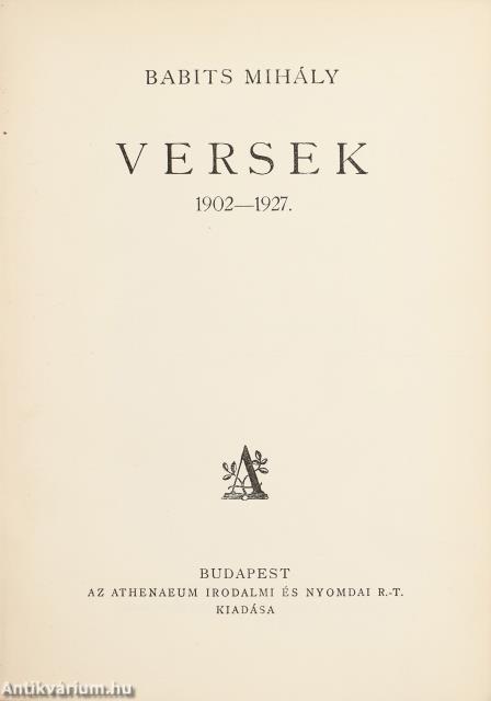 Versek (dedikált példány)