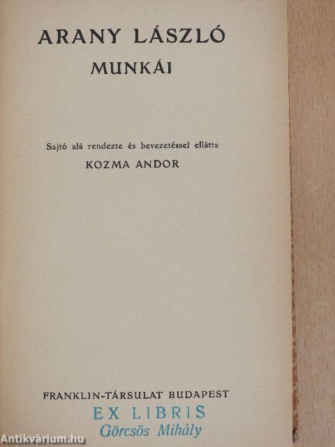 Arany László munkái