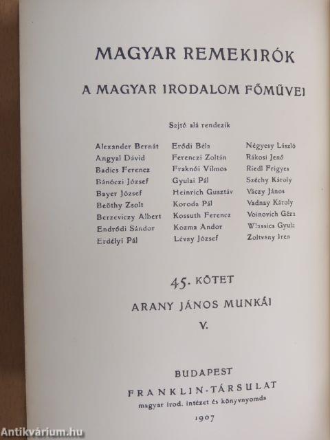 Arany János munkái V.