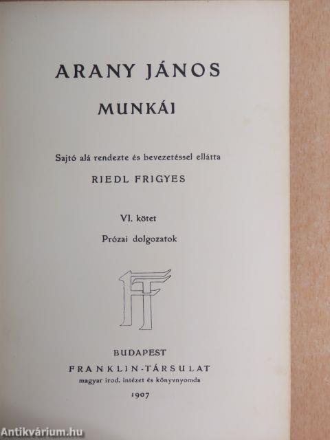 Arany János munkái VI.